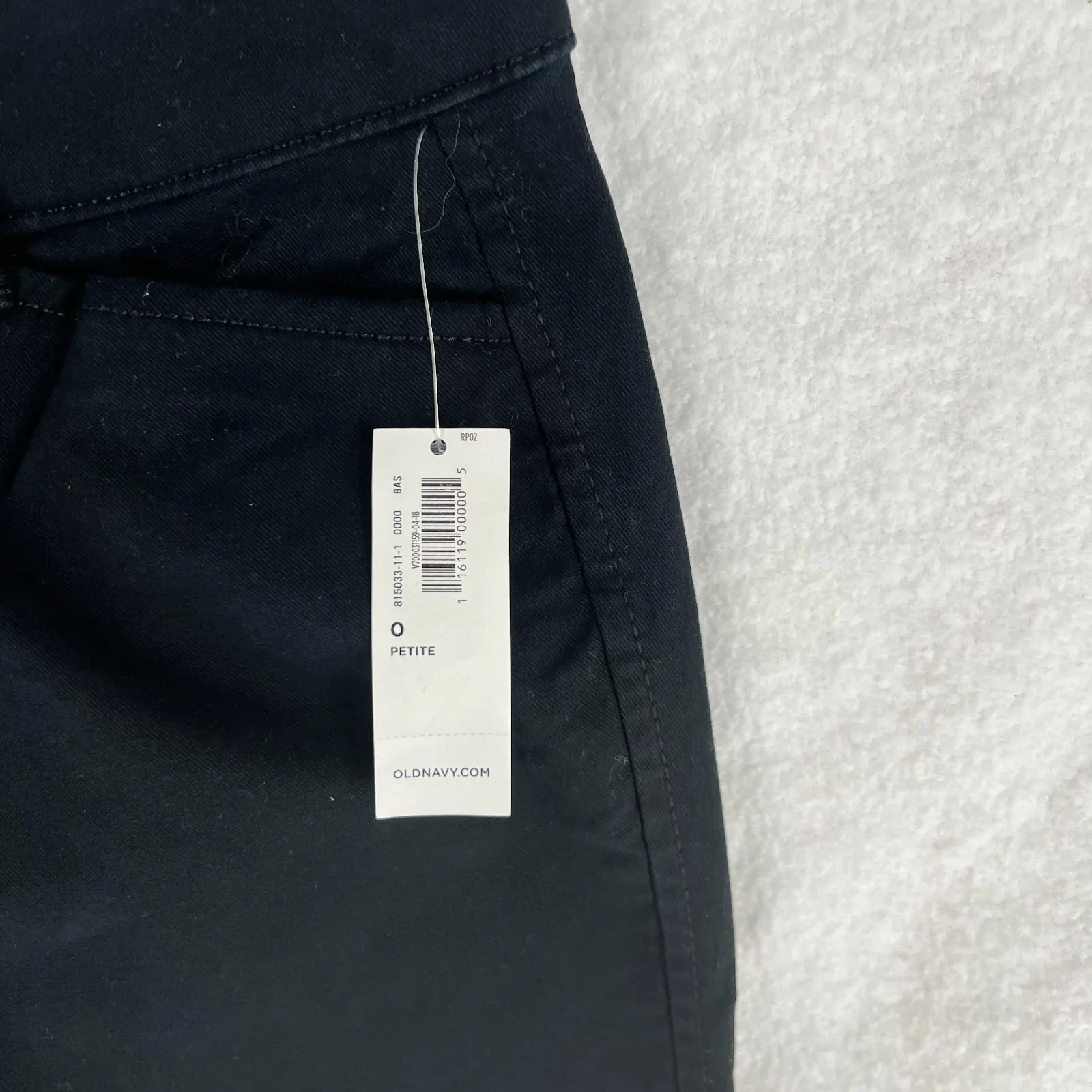 Old Navy Mid Rise Pixie Ankle Chino Pants Womens 0 Petite Black Jack Stretch - Image 5