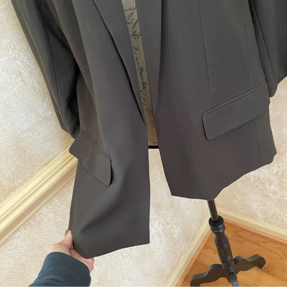 Loft Womens Dark Green Open Front Blazer Size 16 Petite - Image 5