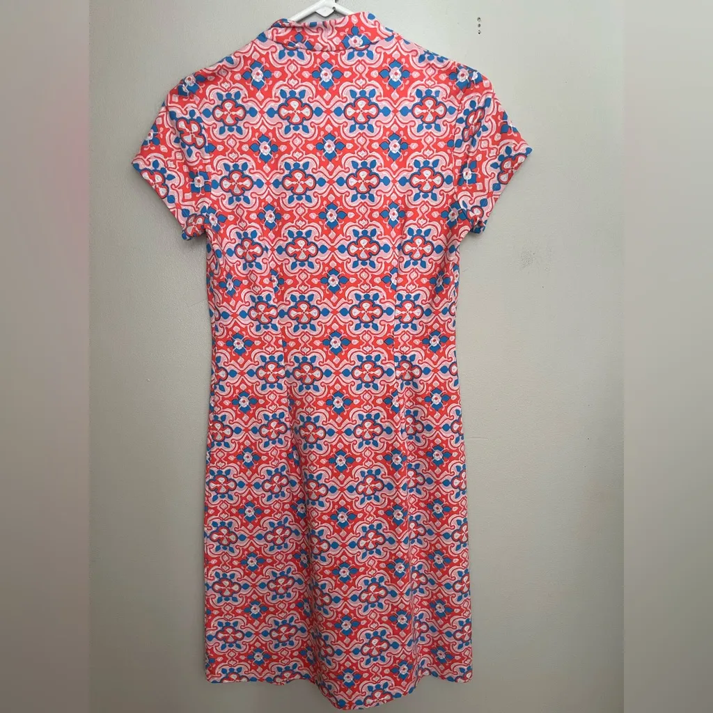 J. McLaughlin Red and Blue Patterned Dress - Image 2