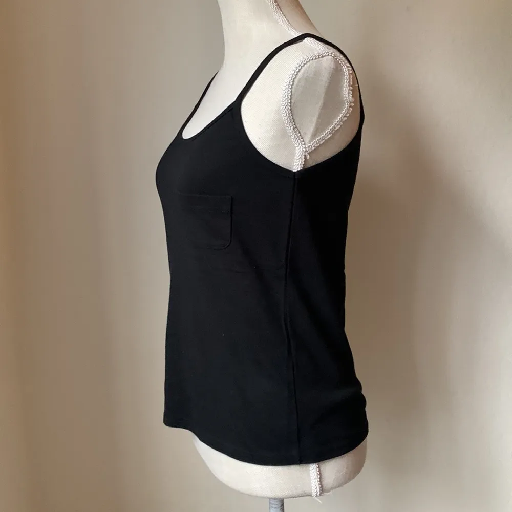 NEWPORT NEWS Basic Black Tiny Pocket Tank Top - Image 3