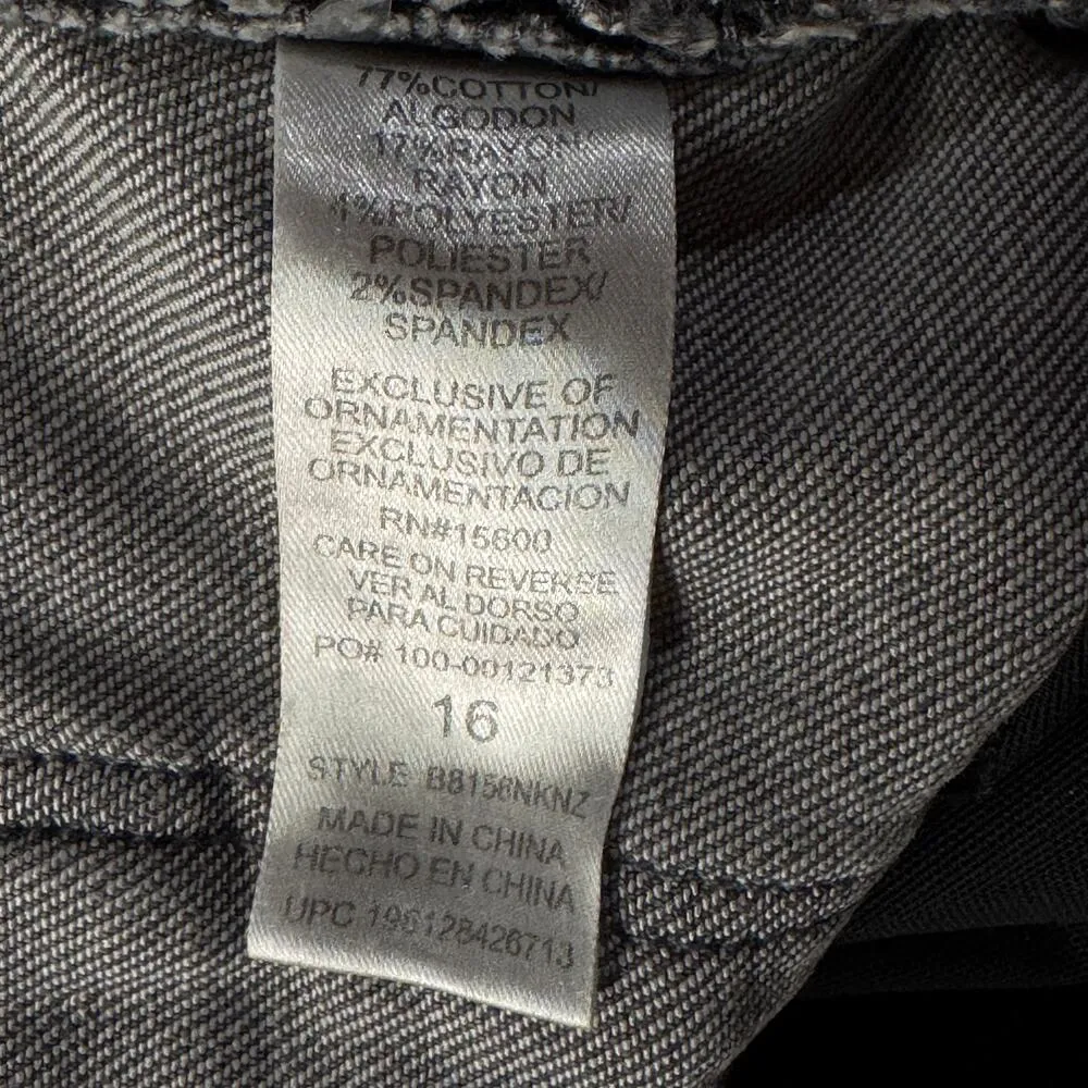 Democracy SZ 16 “Ab”solution Jean Shorts Distressed Stretch Hi-Rise Whiskered - Image 9