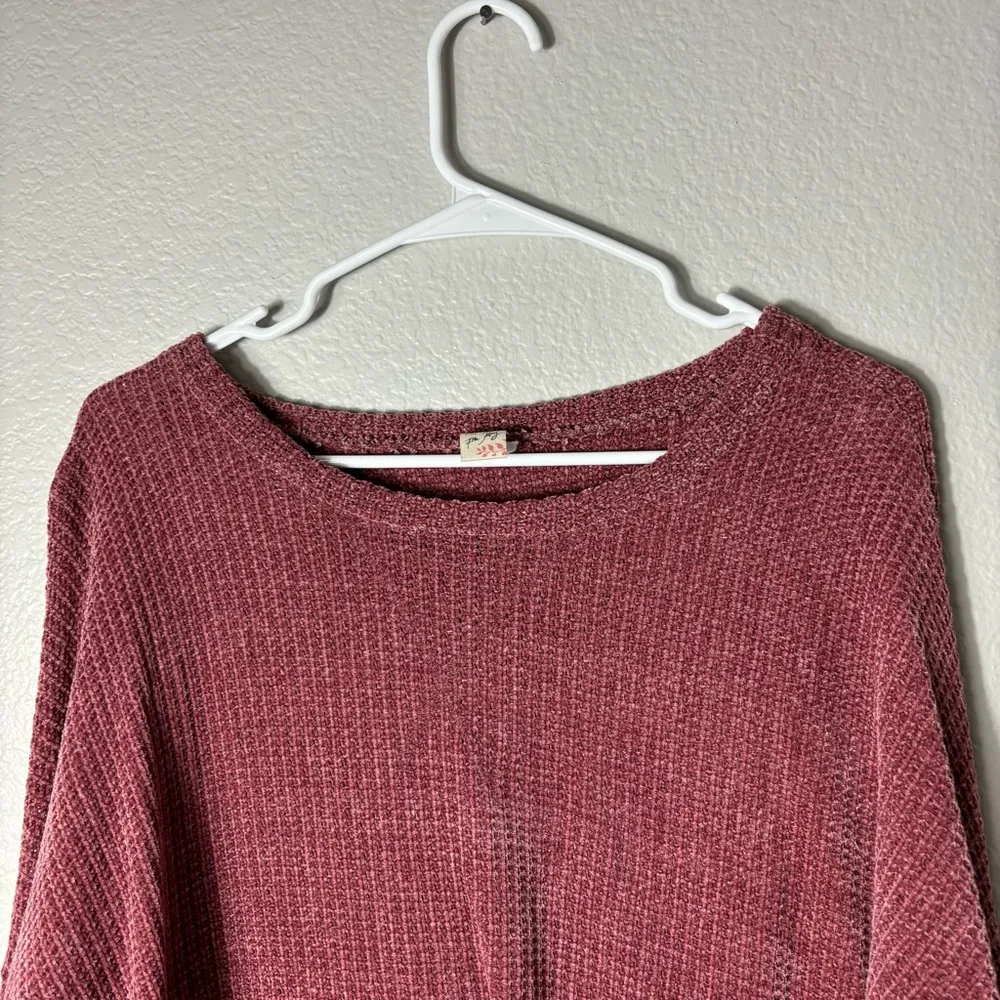 7th Ray Pink Pullover Scooped Long Sleeve Sweater size Large - Image 2