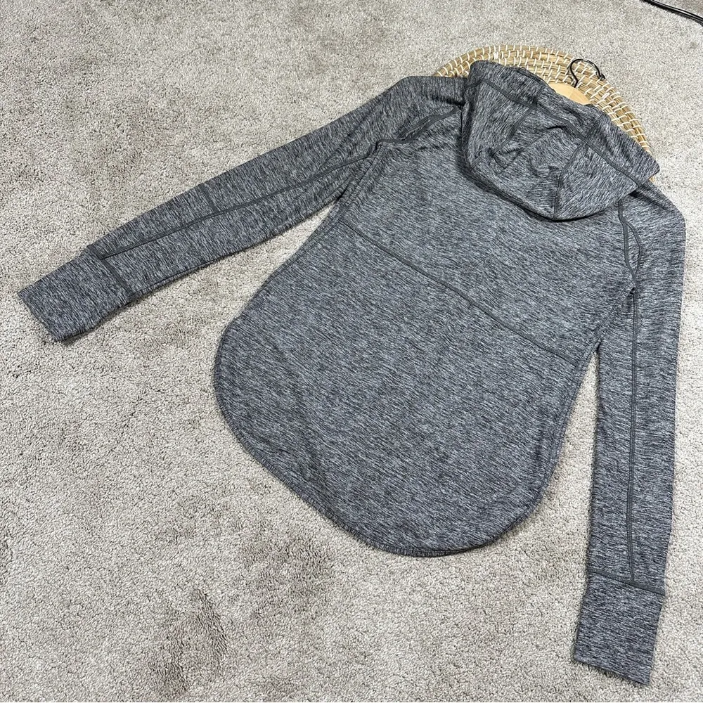 Athleta Pacifica Baja UPF Sweatshirt Jacket Hooded Full Zip Charcoal Heather XS - Image 7