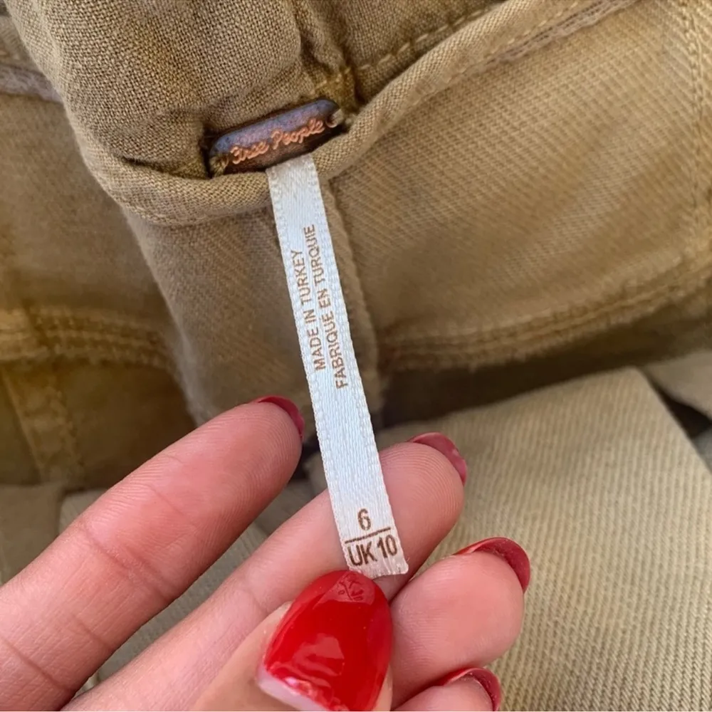 Free People Tan Mini Skirt back buckle Size 6 - Image 6