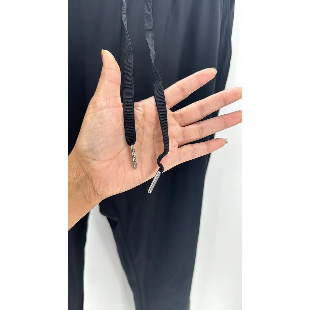 SAGE black nylon blend yoga pants pockets drawstring waist packable women’s M - Image 5