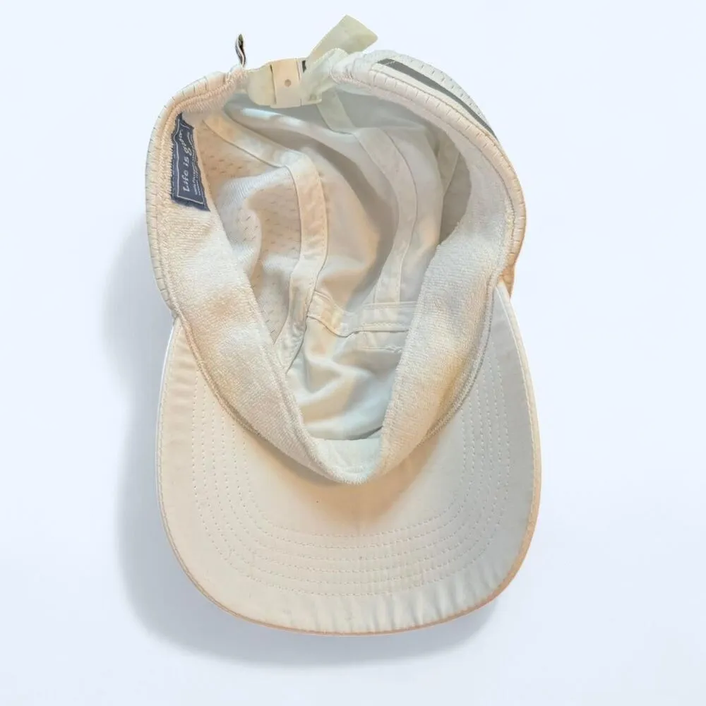 Life is Good white adjustable reflective running/cycling hat with Velcro pocket - Image 6