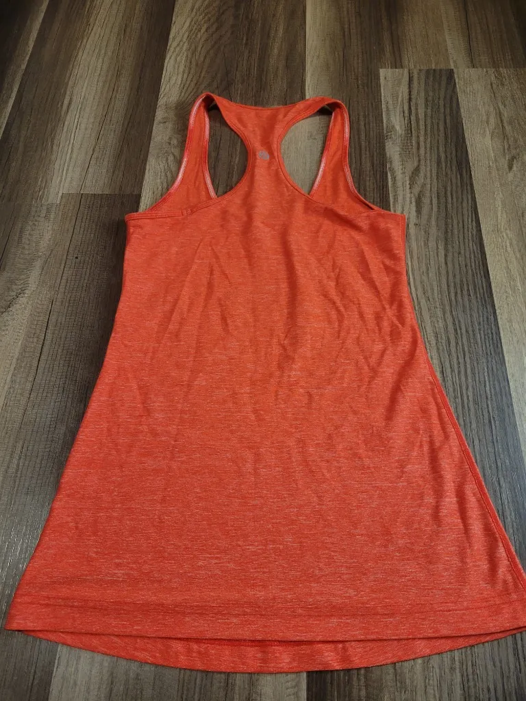 Lululemon Cool Racerback Heathered Orange Workout Tank Top Size 4 - Image 4