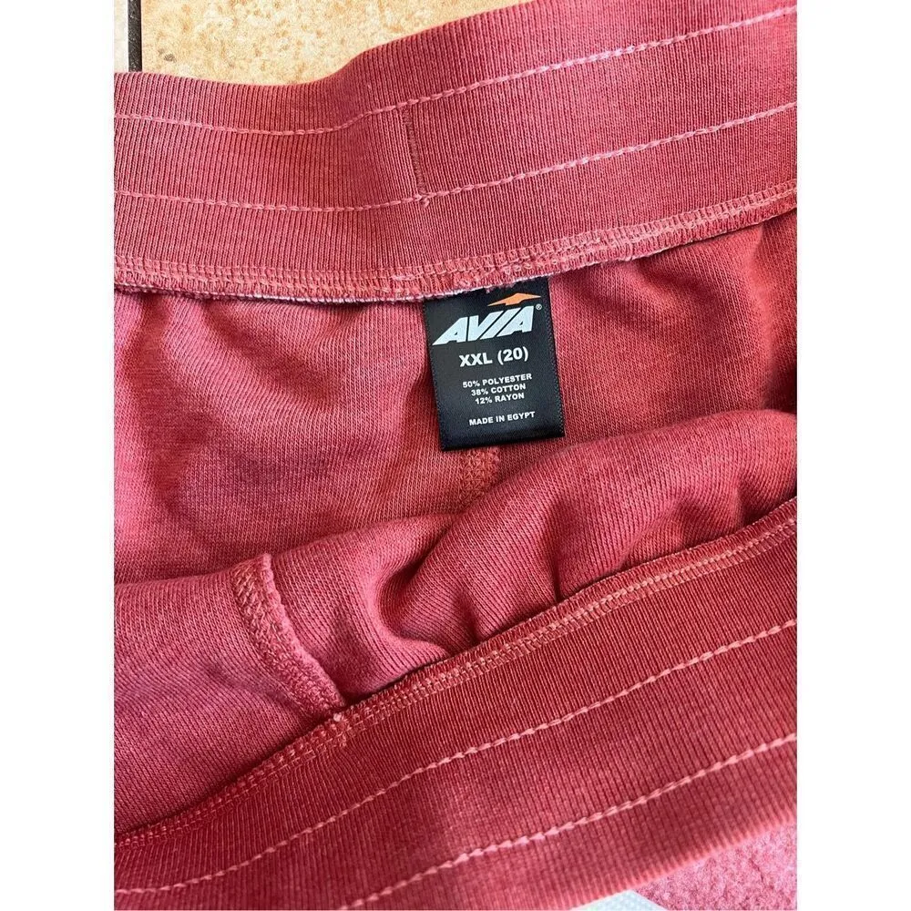 AVIA Reverse Fleece Lounge Shorts Drawstring NWT XXL 2XL Women’s Clay/Brick - Image 5