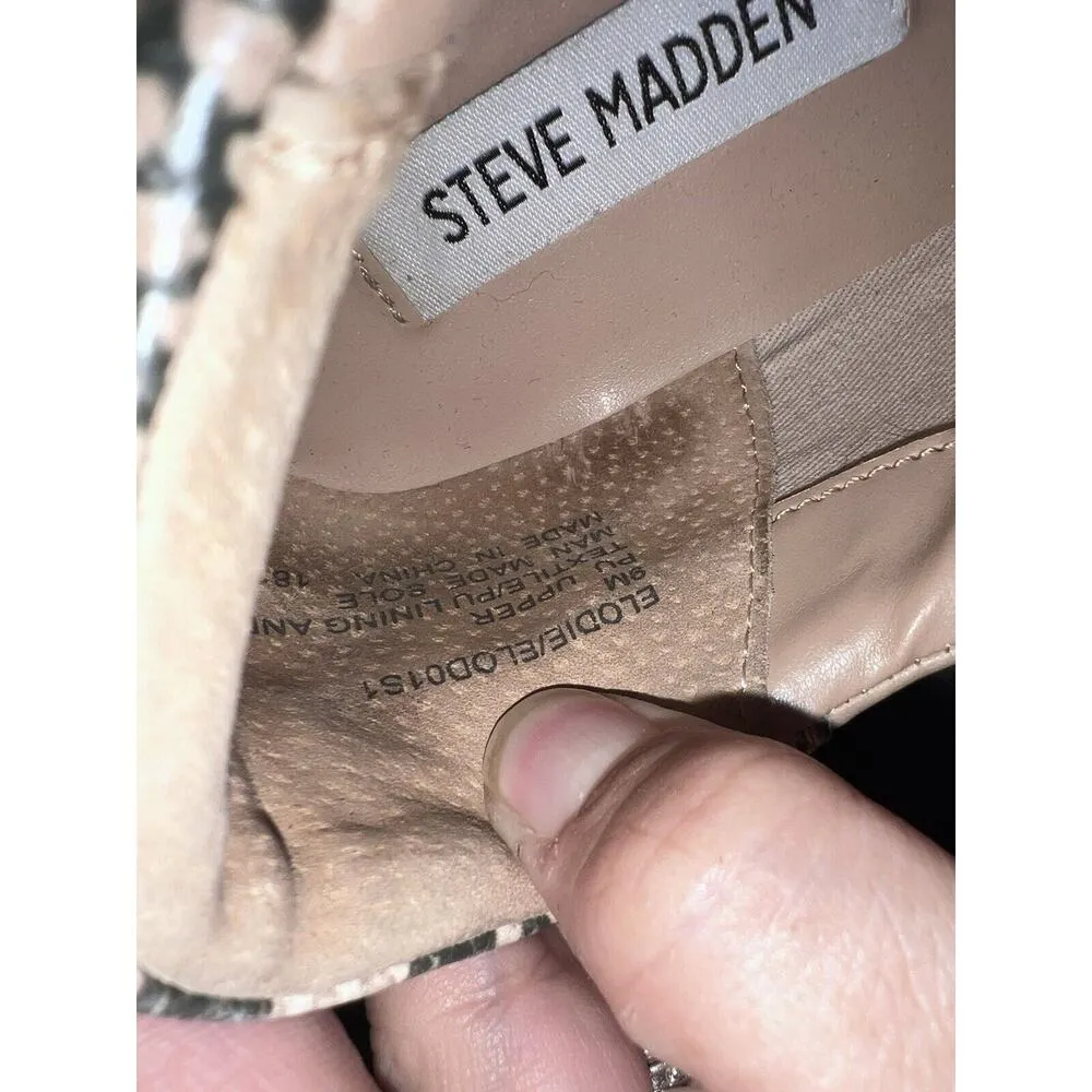 Steve Madden Platform Shoes Tennis Studded Tan Size 9 Beige Elode Raffia Braid - Image 6