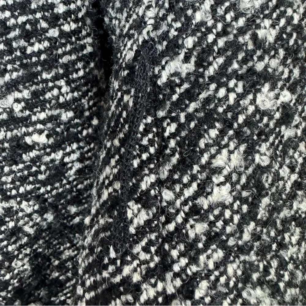 Calvin Klein Wool Blend Pea Coat Jacket Small White Black Doble Breasted Tweed - Image 10