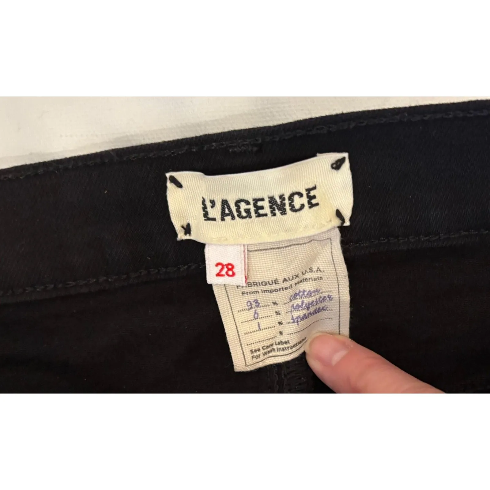 L'Agence Womens Sada High Rise Straight Slim Leg Cropped Jeans Black Size 28 - Image 3