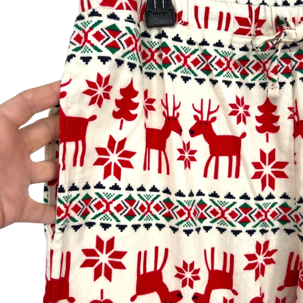 Hanna Andersson Dear Deer Reindeer Organic Cotton Pajamas Red White Size Medium - Image 6