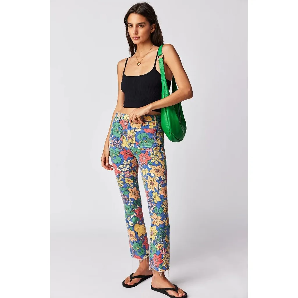 NWT Mother Hustler Patch Pocket Ankle Fray in Fresh Blooms Floral Crop Jeans 29 - Image 15
