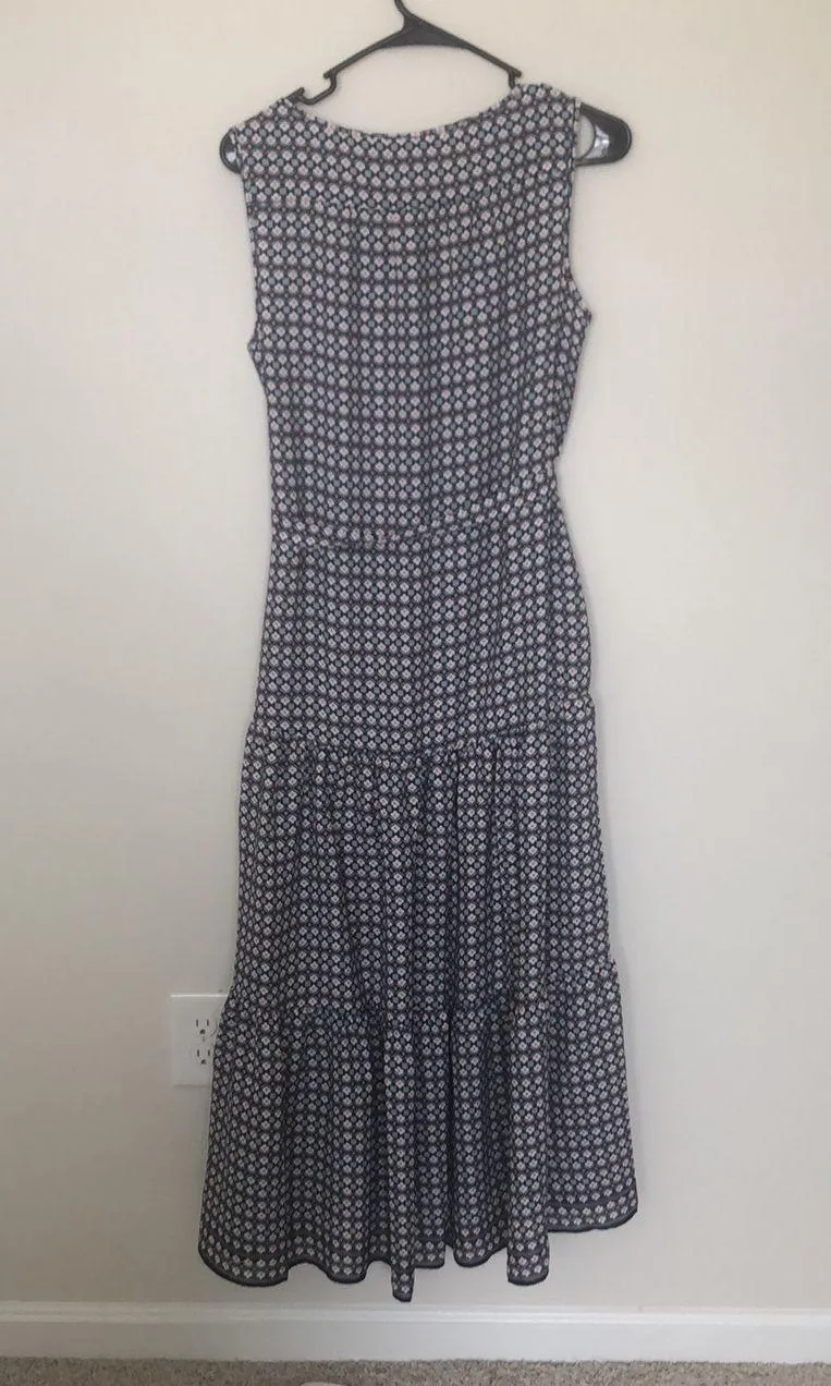 tiered geo printed belted maxi dress S - Image 4