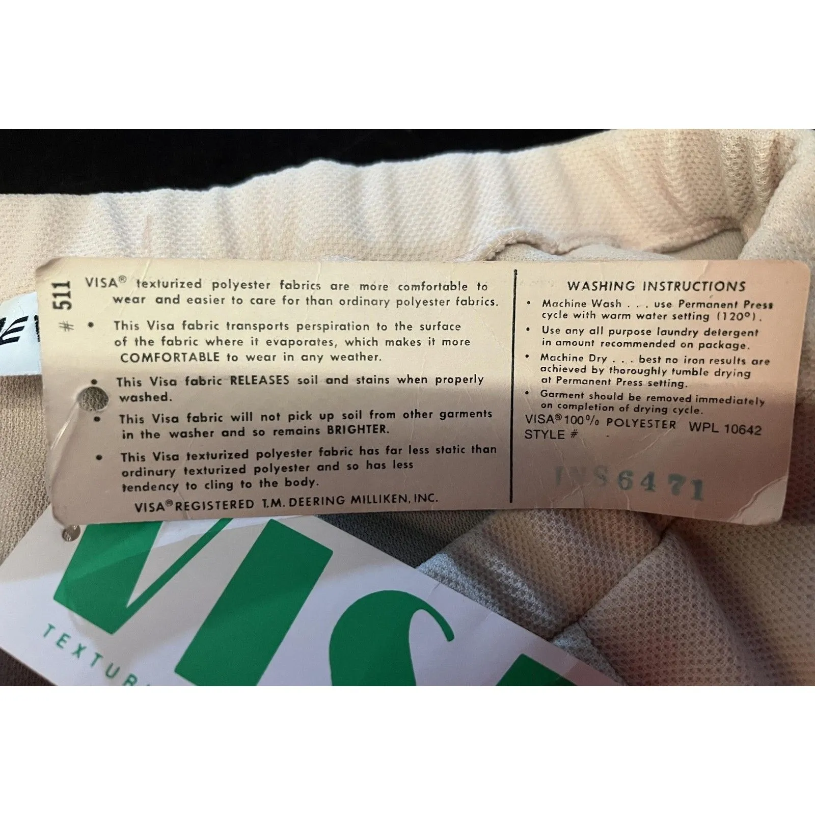 Vintage devon Pants Womens 16 Petite Cream Polyester Elastic Waist Wide Leg 70s Size 16P - Image 11