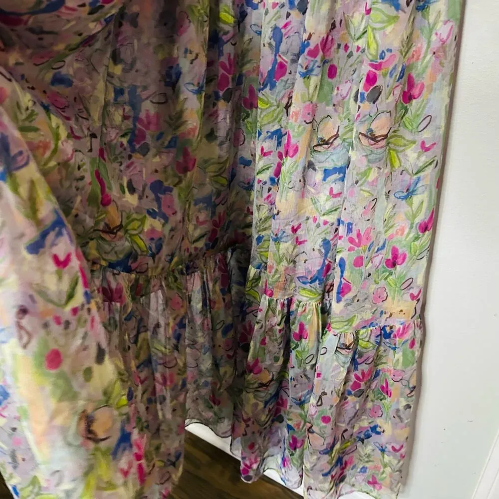 MISA Los Angeles Hilma Multicolor Flowy Floral Print Sleeveless Dress Size Large - Image 8