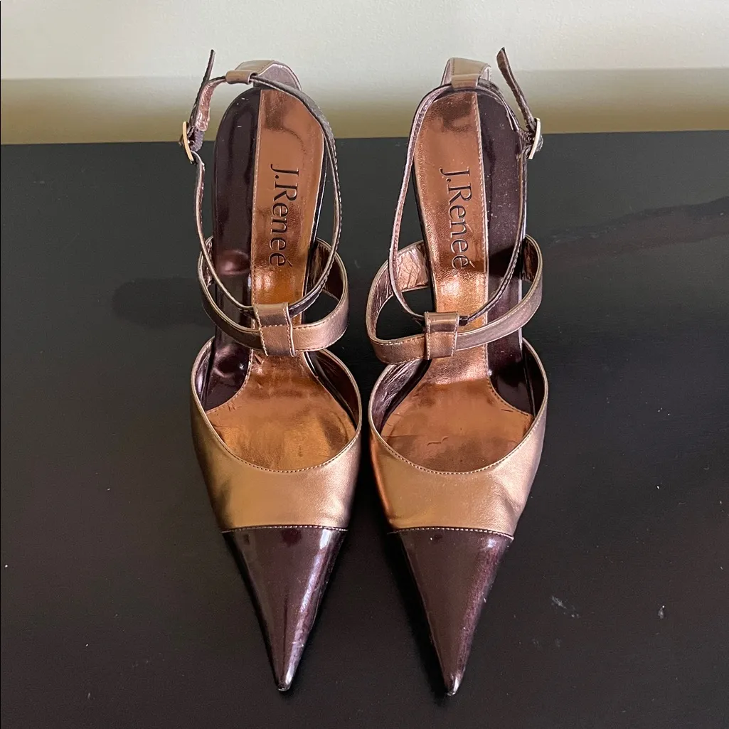 J.Renee metallic bronze and dark brown pointed - Image 8