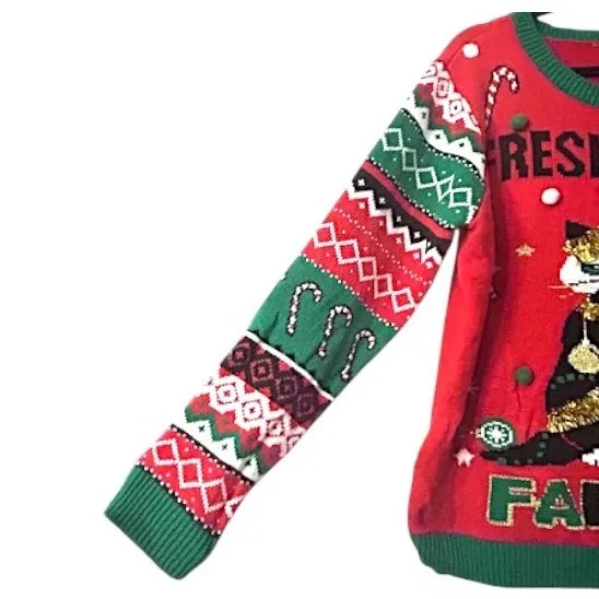 Ugly Christmas Sweater Party‎ Juniors XXXL (21) Grumpy Cat Tinsel Candy Cane Fun - Image 10