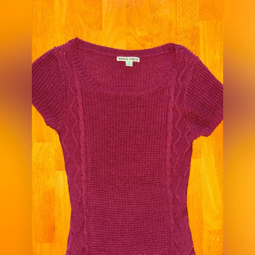 Women's Burgundy Knit Dress - Image 3