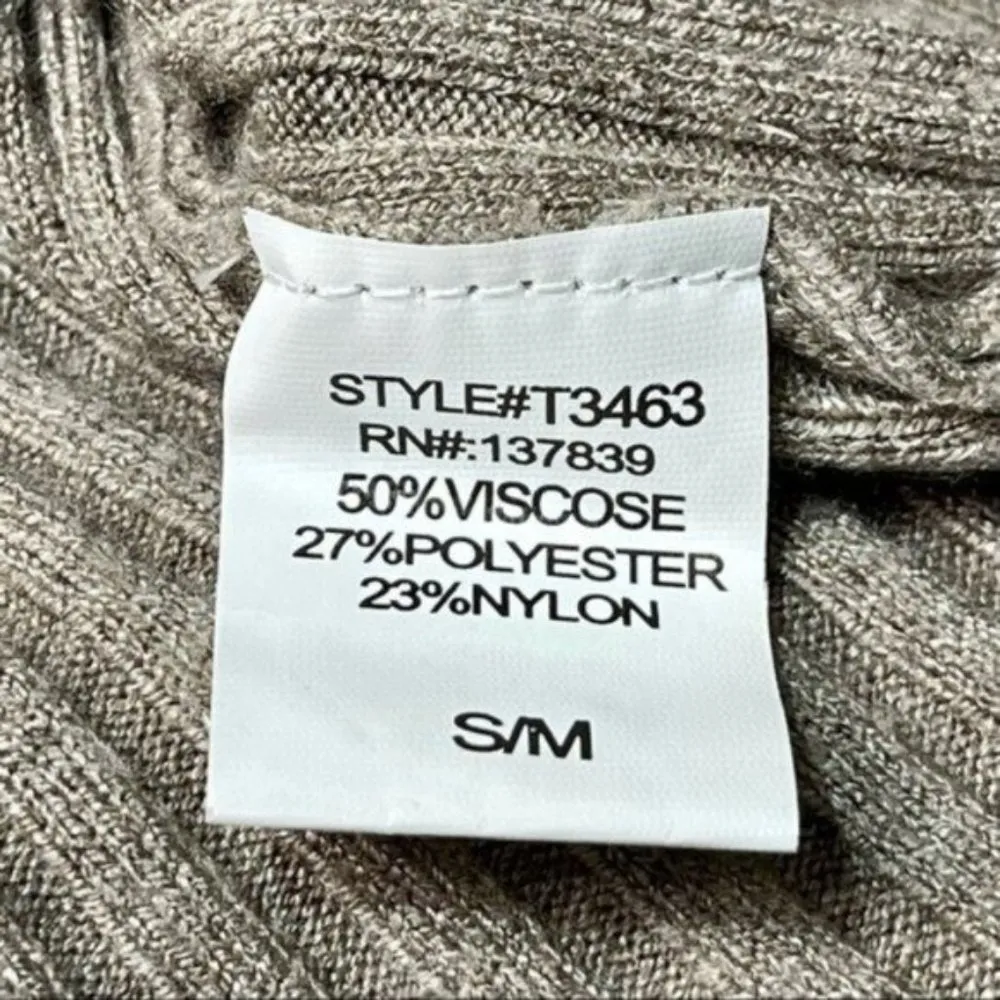 Dreamers Open Front Ribbed Cardigan Long Mocha Small Medium - Image 9