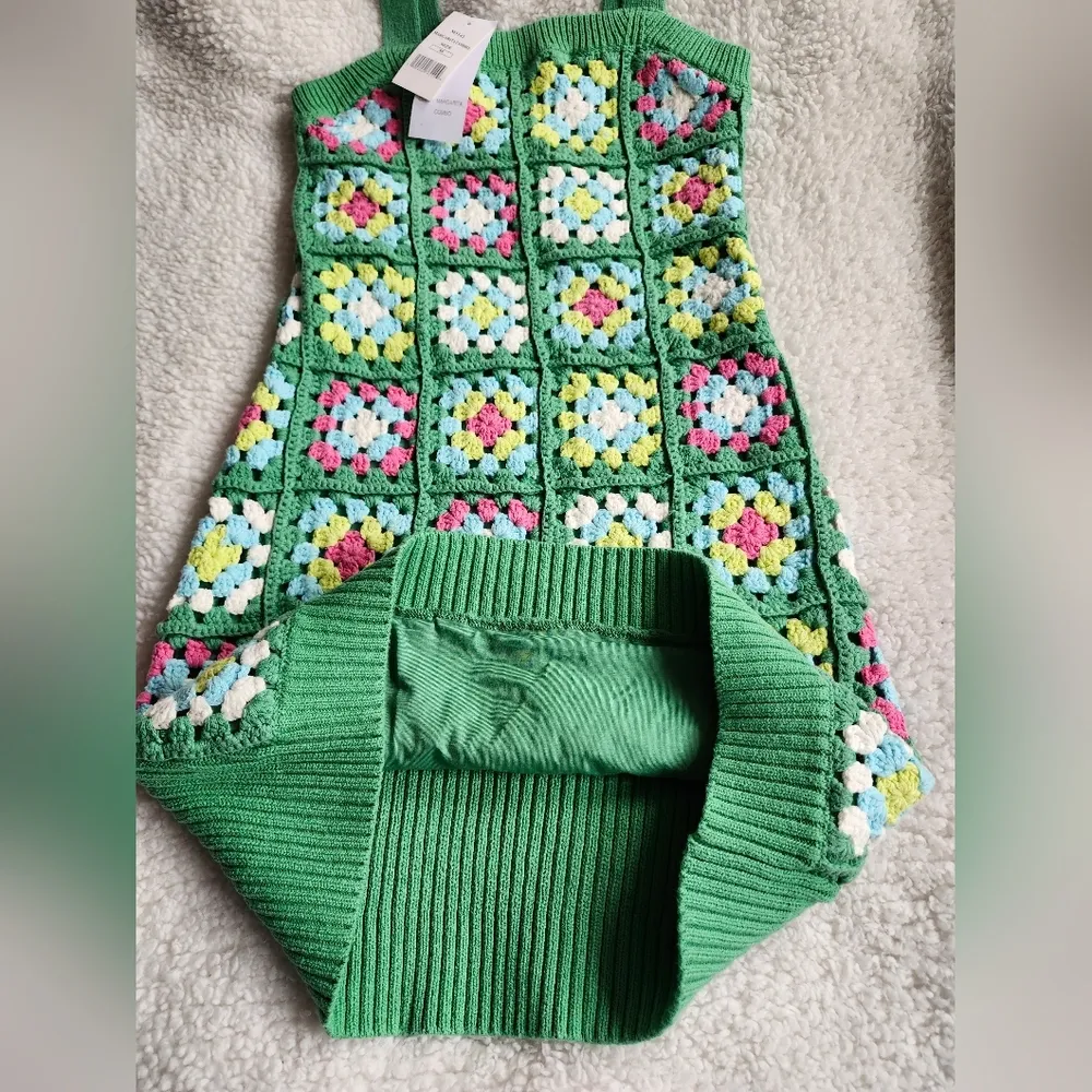 NWT Design History Floral Patchwork Crochet Mini Dress M - Image 7