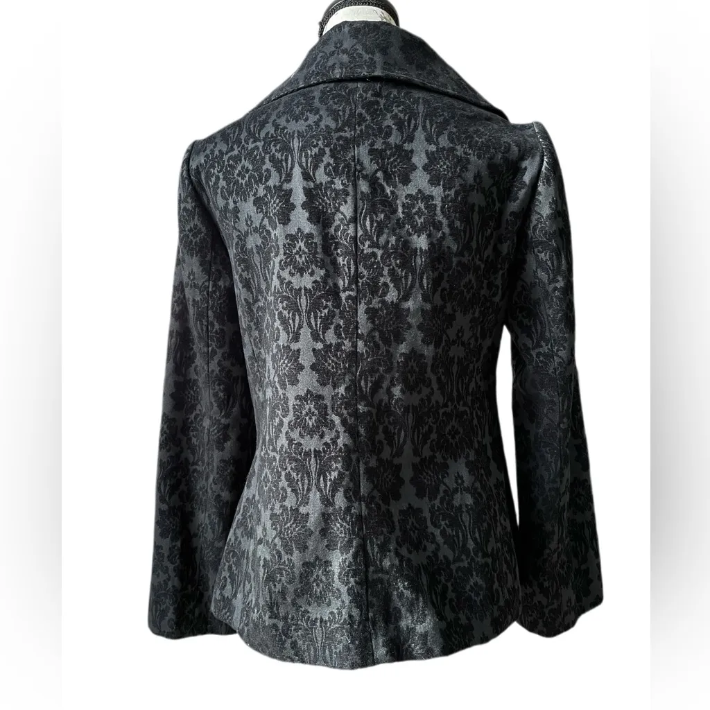 J.Jill Black Floral Damask Velvet Brocade Jacquard Jacket Blazer NWT - Image 2