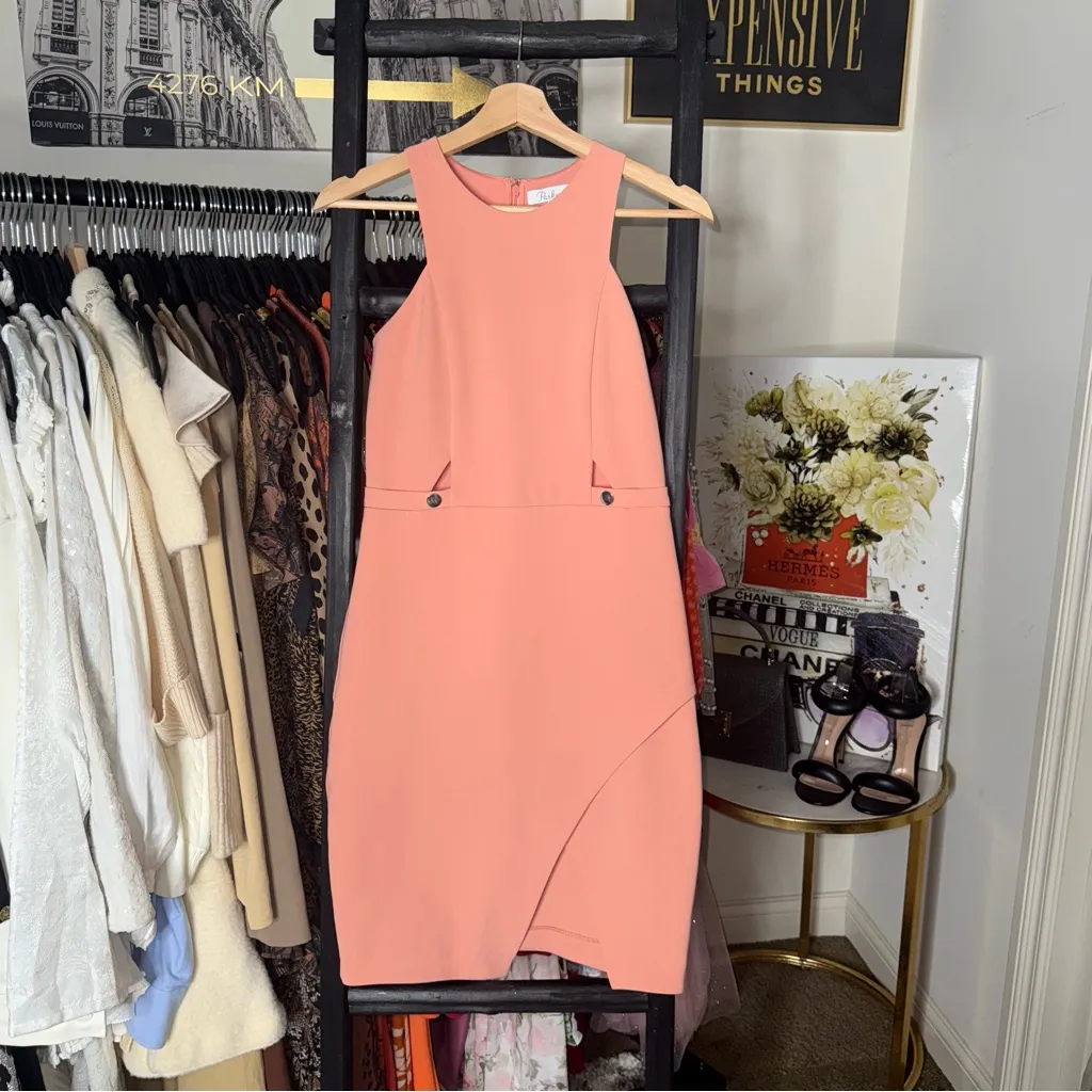 Parker Peach Cutout Sleeveless Sheath Slit Dress Womens Size XS EUC - Image 3