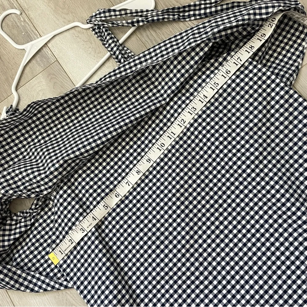 Amanda Uprichard Dress marise gingham ruffle mini Blue (medium) party date night - Image 6