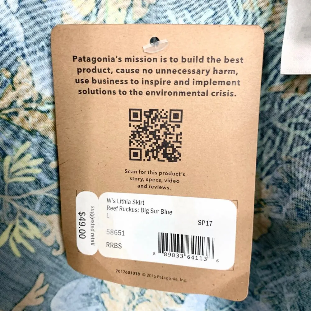 Patagonia Lithia Convertible Jersey Knit Skirt Halter Top Big Sur Blue Large - Image 4