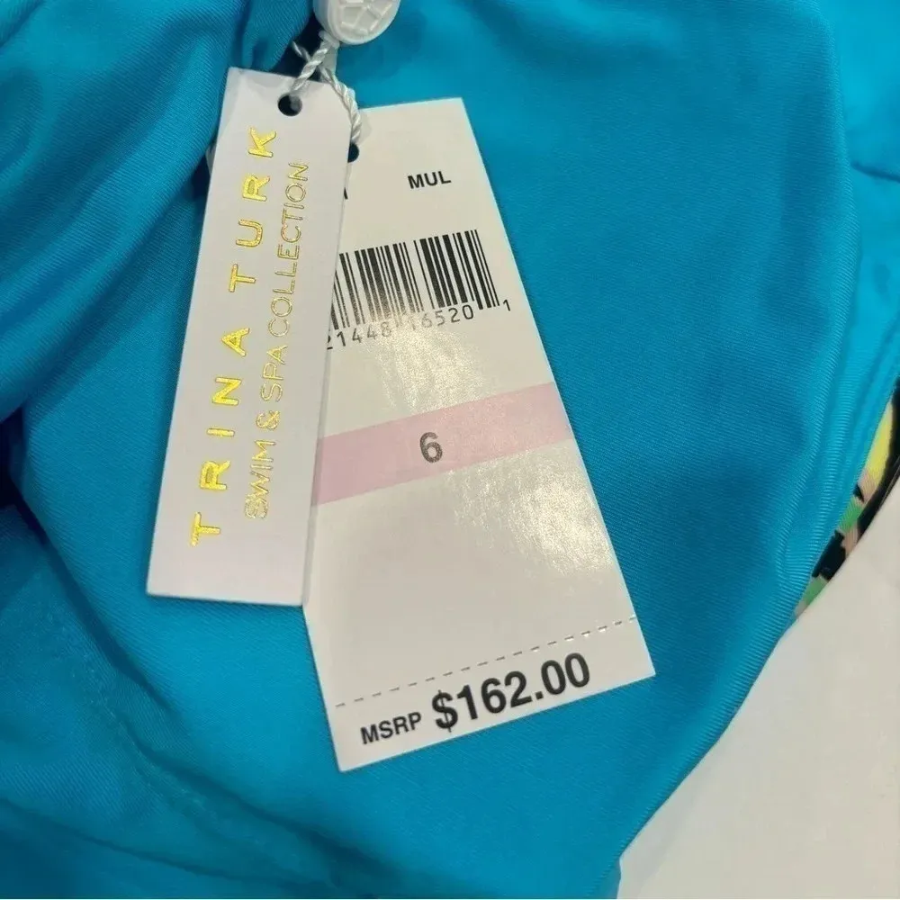 Trina Turk Poppy Ruffle Bandeau One Piece Swimsuit Size 6 NWT - Image 6