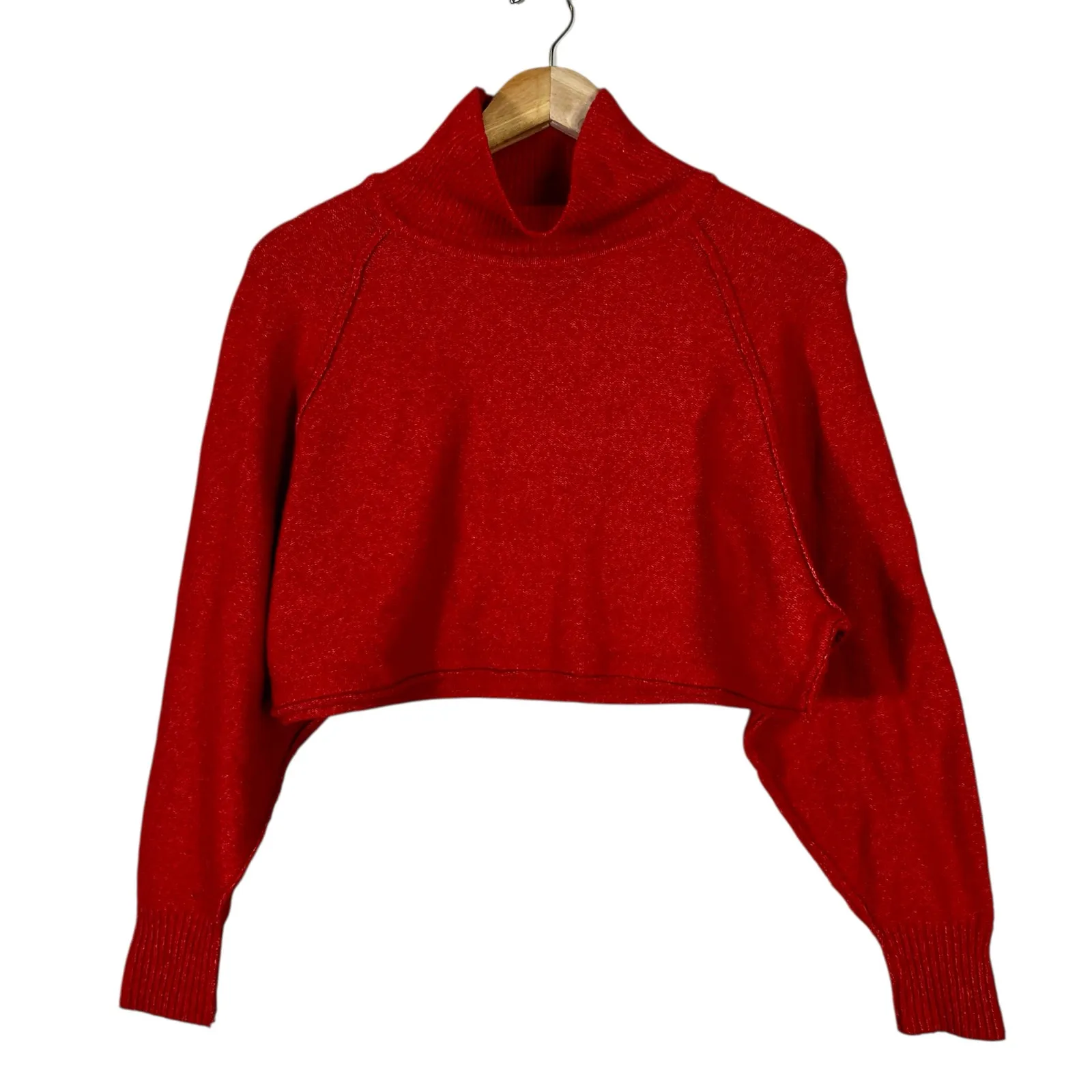 Urban Outfitters Kyla Cropped Turtleneck Sweater Womens S Orange Soft Cozy Y2K - Image 2