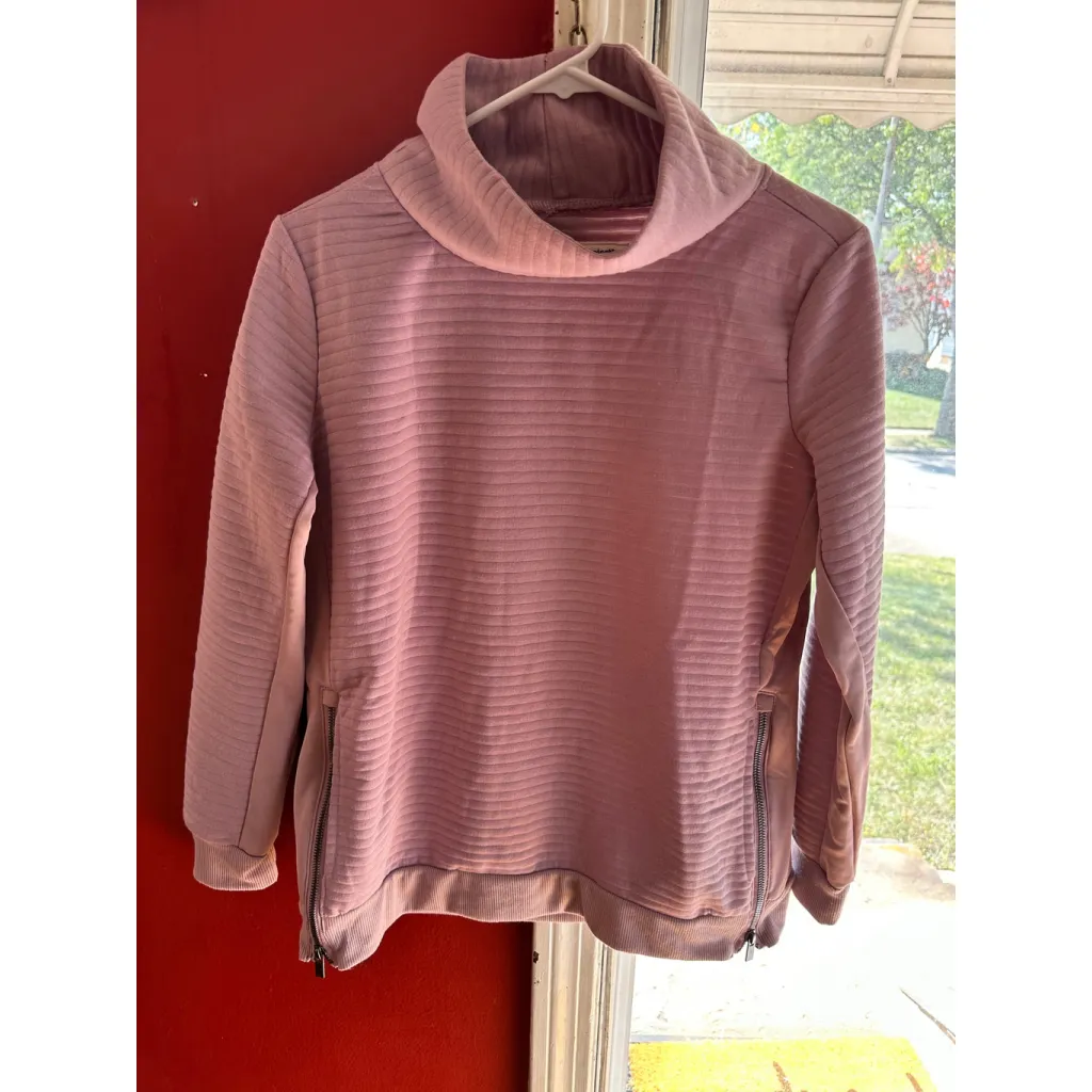 The Sweatshirt Project Mauve Ribbed Side Zip Mock Neck Pullover Sweatshirt S Pink Size undefined - Image 4