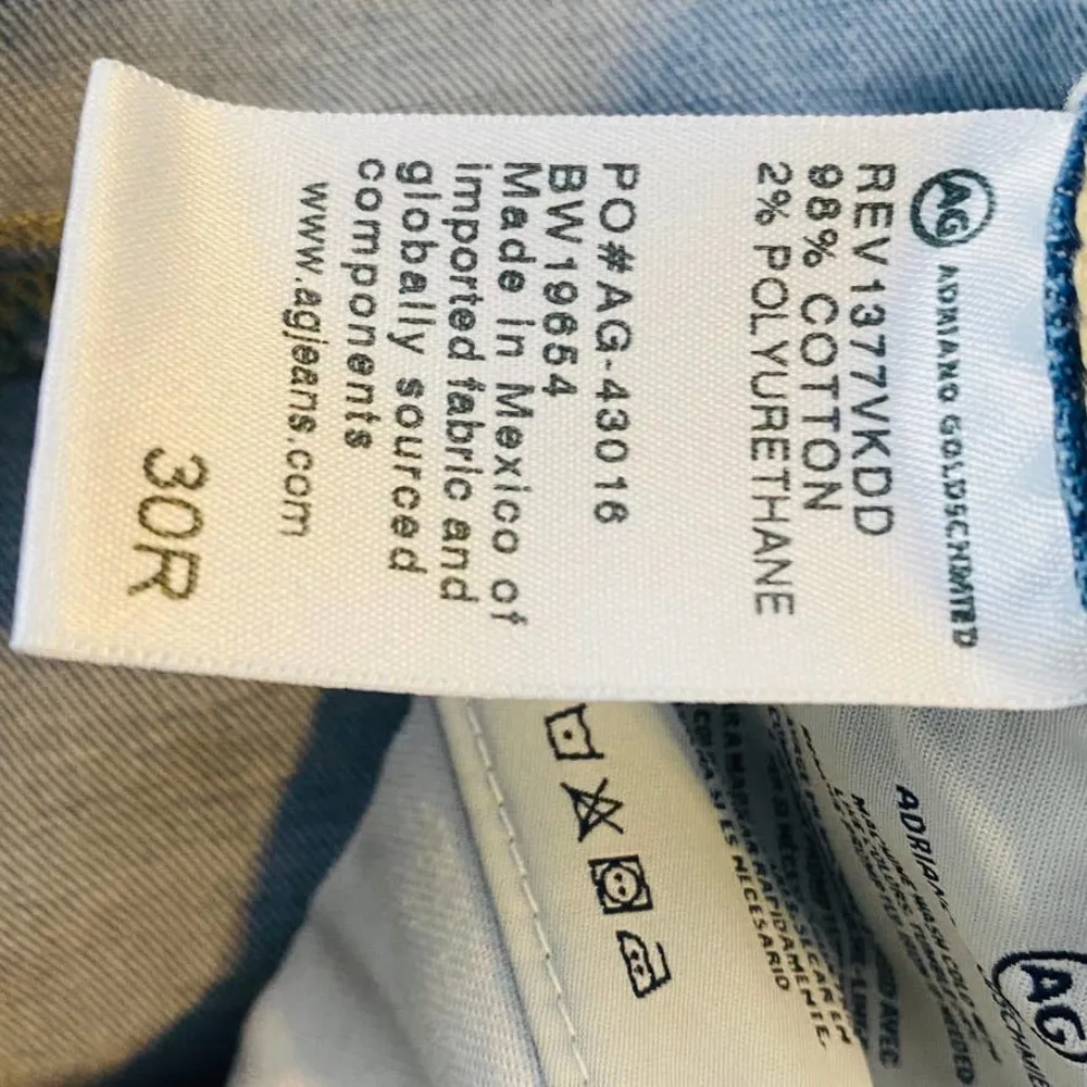 AG Adriano Goldschmied Stevie Distressed Slim Ankle Jean Light Wash Blown Out 30 - Image 9