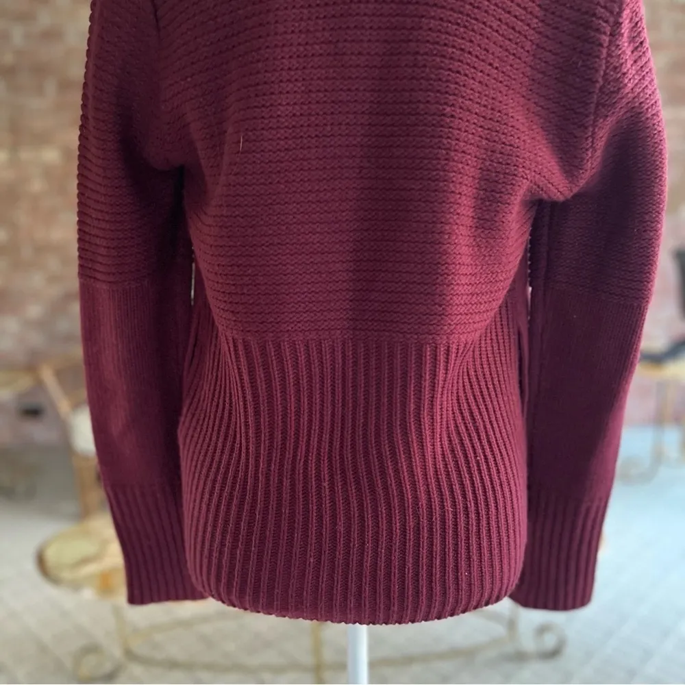 BNCI by Blanc Noir Jacket Plum Faux Suede Fur S Chic Winter Knit Sleeve Purple - Image 11