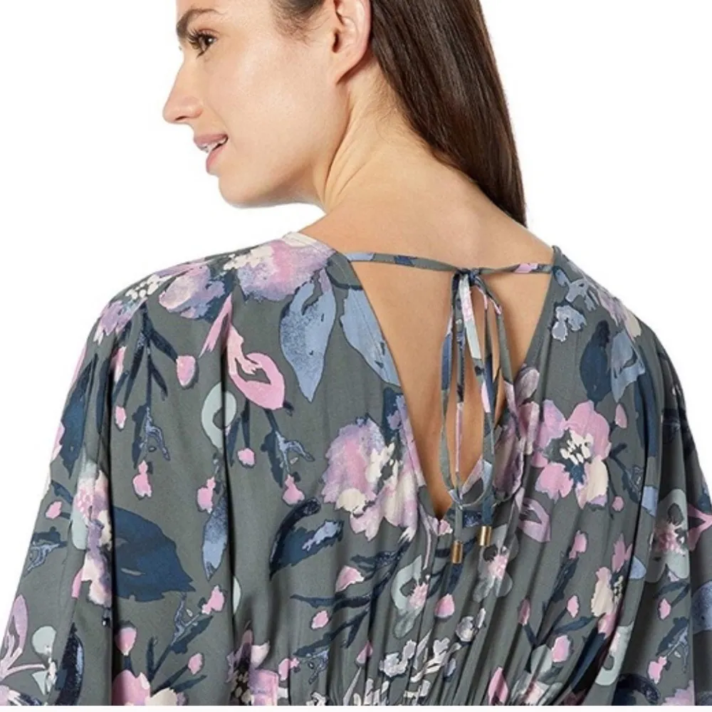 Jessica Simpson Maternity Gray Floral Maxi Dress M - Image 9