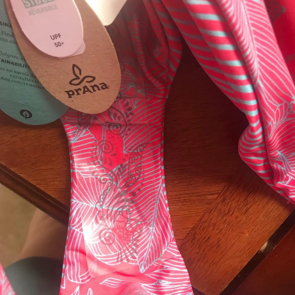 NEW Prana Innit Pink Printed Reversible Swimsuit Bikini Bottom Women’s Size S - Image 4