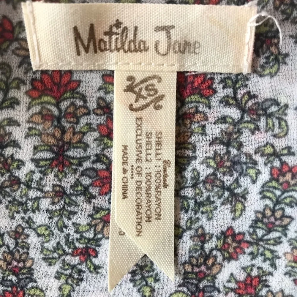 Matilda Jane Ruffle Sleeves Floral Blouse Women’s Size XS Chiffon Lightweight - Image 8