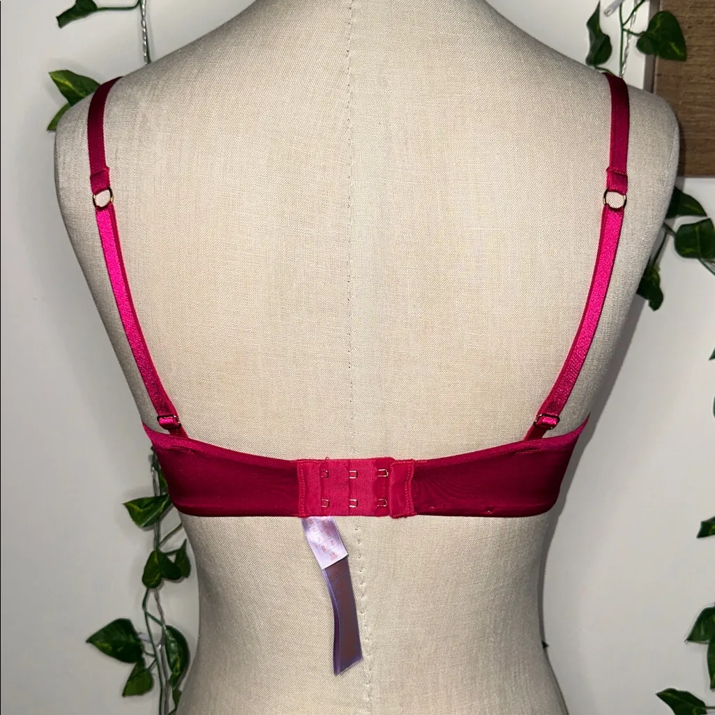 Savage X Fenty Savage Not Sorry Half Cup Plunge Bra Gogi Berry Red/Pink Smash Red Size undefined - Image 3