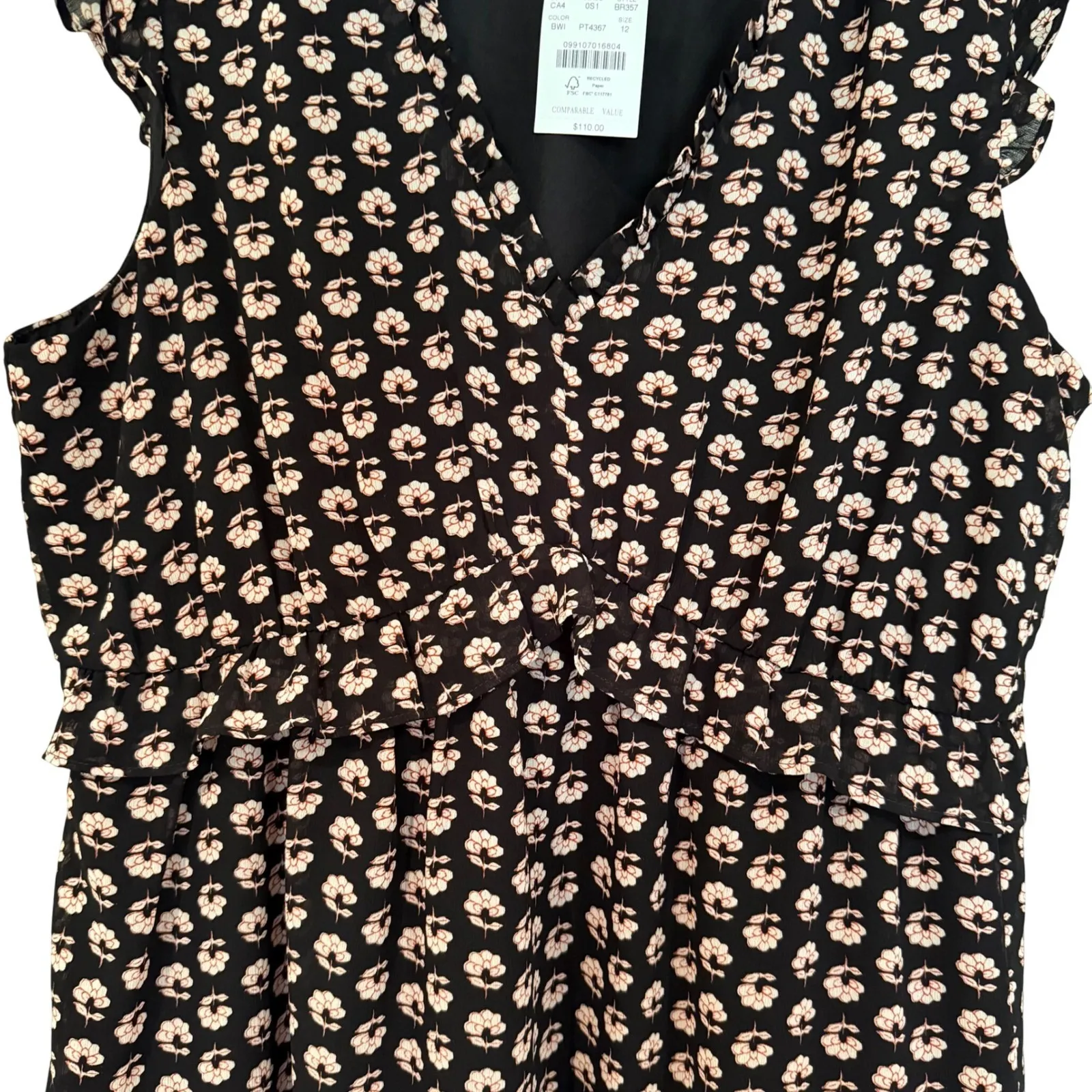 J Crew Factory Ruffle‎ V - Image 9