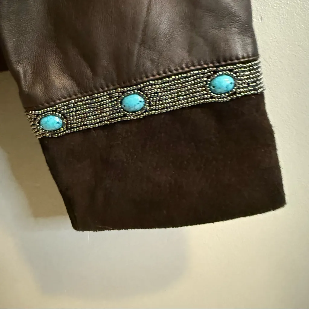 Cripple Creek Leather Suede Snap Down Western Style Shirt Black Size XL - Image 6