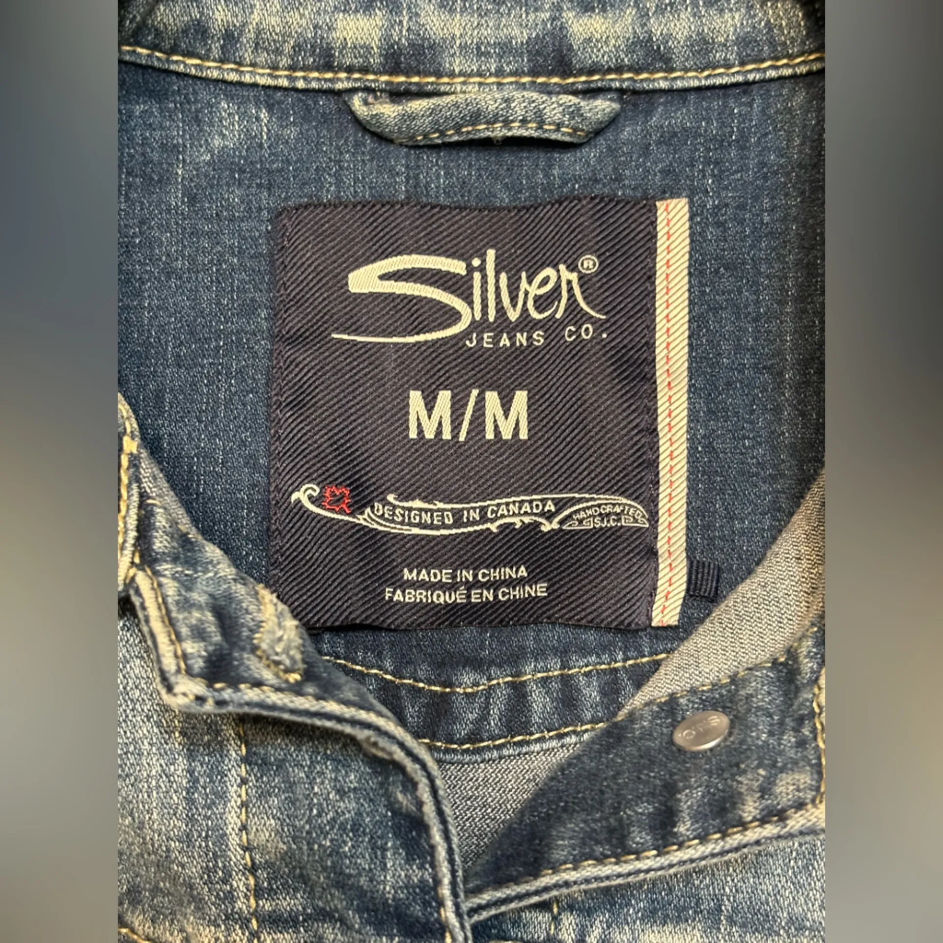 Silver Jeans Denim Vest Medium Blue - Image 5