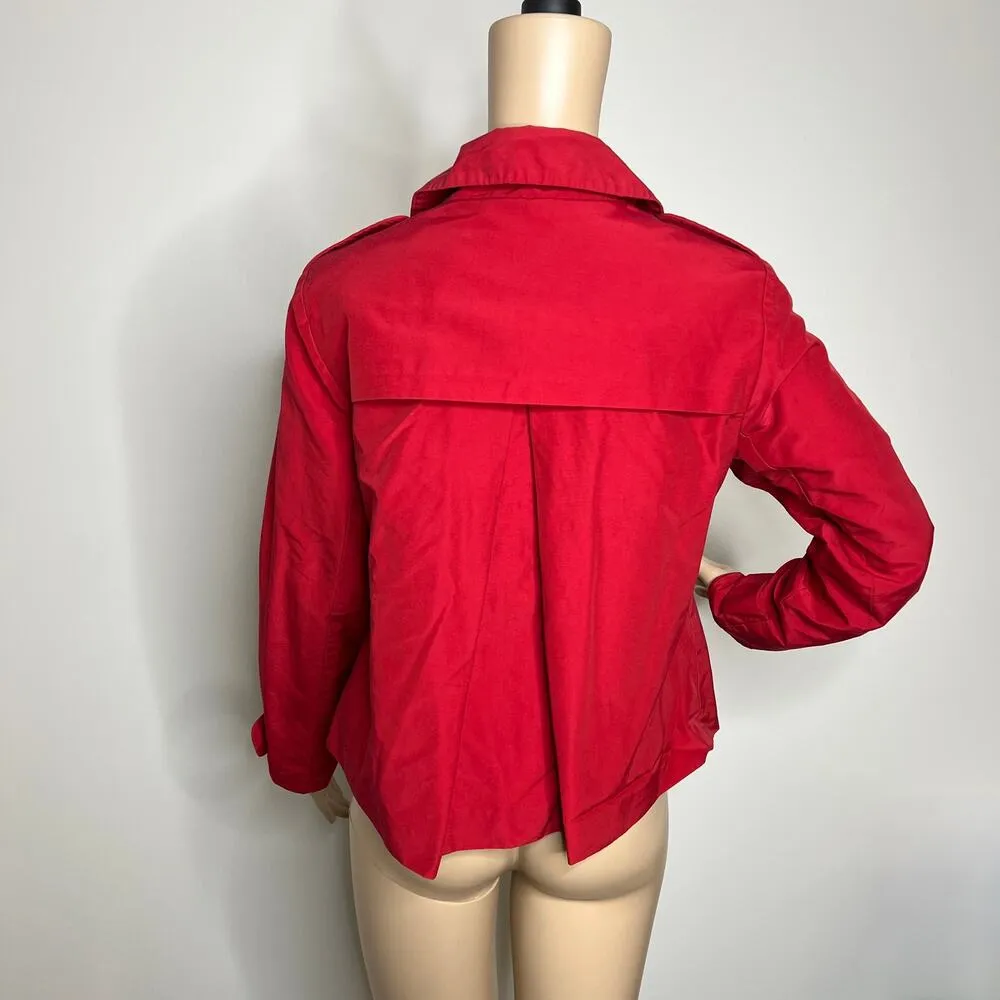 Banana Republic Red Button Down Raincoat - Image 3