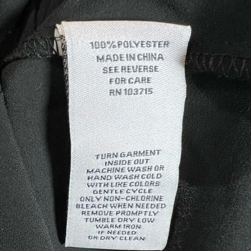 Nanette Lepore long sleeve black ruffle neck pleated button down top size small - Image 6