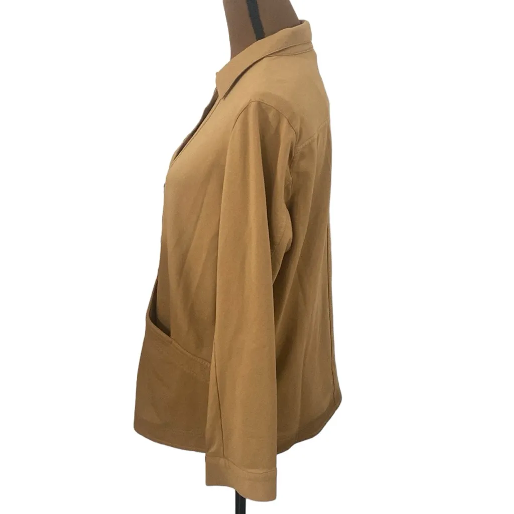 J Jill knit modern barn jacket in tan brown color size S petite - Image 4