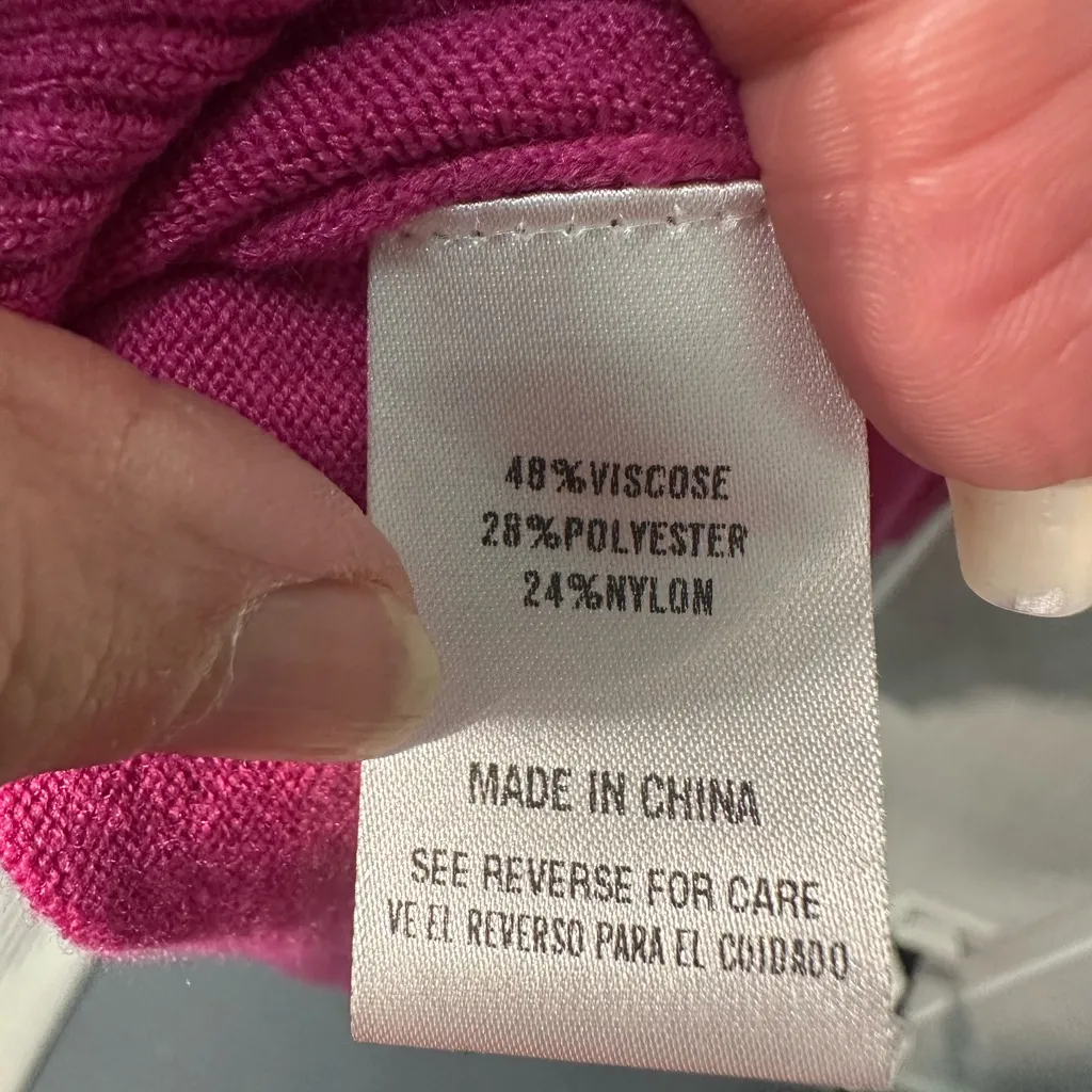 Sweet Lovely by Jen Pink V Neck Long Sleeve Sweater Size 2XL EUC - Image 7