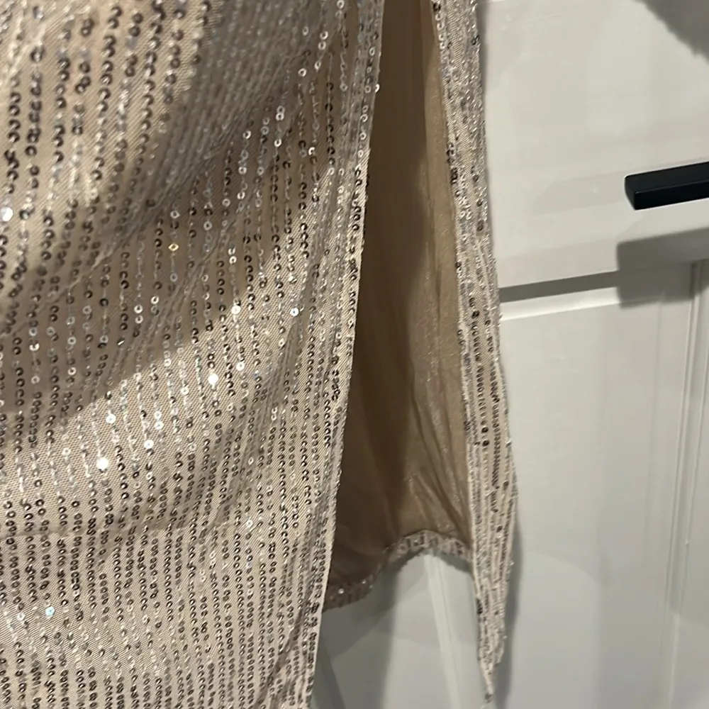 Dex Sparkle City Sequin Duster Cream Silver Sequin - Image 7