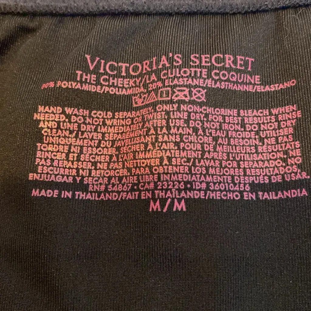 7 Victorias Secret The Cheeky Black Bathing Suit Bikini Bottoms vacation Medium - Image 3