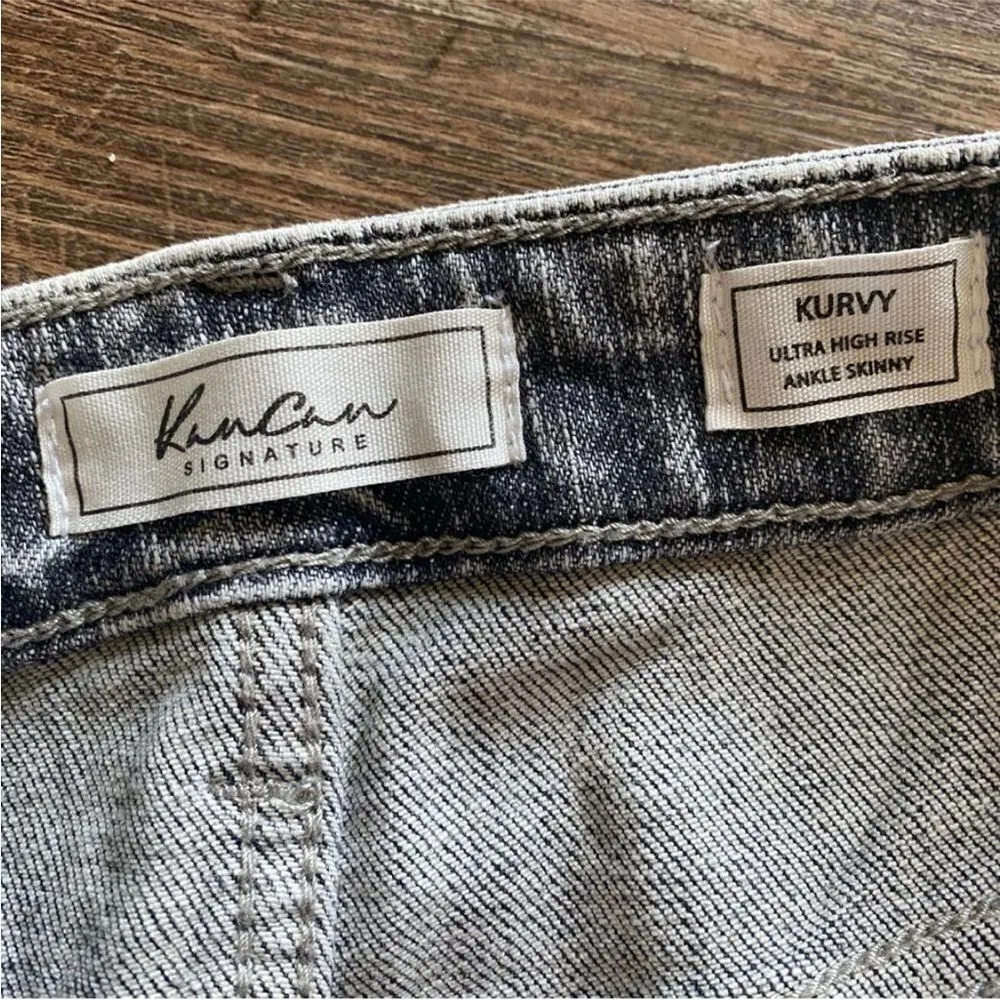KanCan Ultra High Rise Skinny Jeans 27 Black Gray Streetwear - Image 5