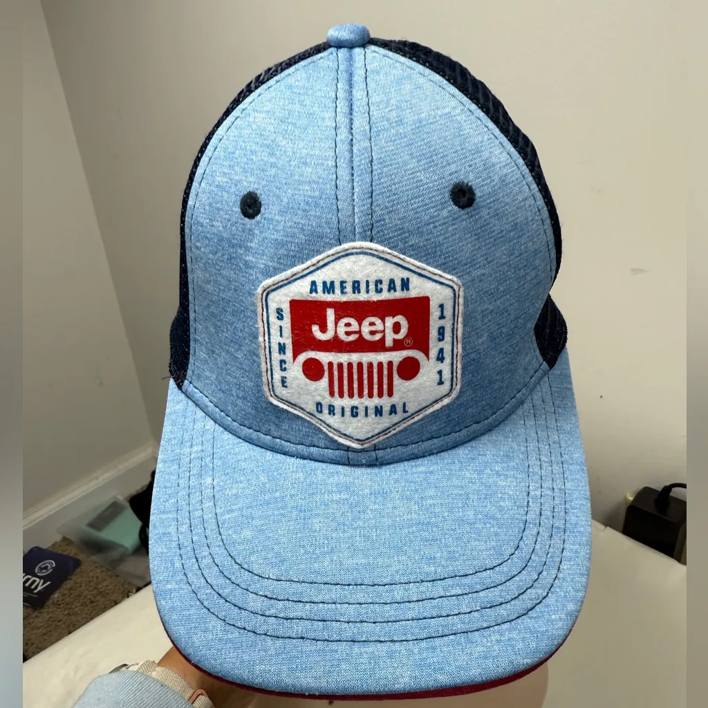 Jeep Trucker Hat Snap Back Mesh Embroidered American Original - Image 6