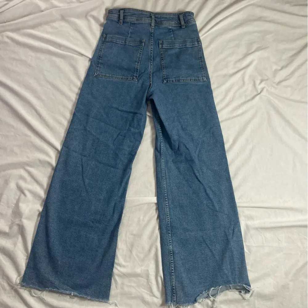 Zara High Waisted Marine Straight Jeans Size 2 (tagged 6) Navy Blue - Image 8